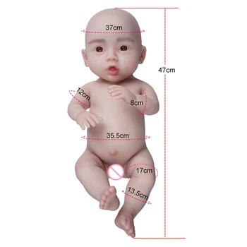 Eyung 47 cm Reborn Bebek Bebekler Tam Vücut Silikon Kız Bebek Gerçekçi Yenidoğan Bebek Oyuncak Film ve aTelevision Sahne Yumuşak Silikon