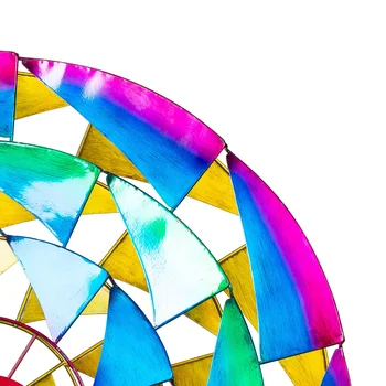 Göz alıcı Toptan Metal Rüzgar Spinner Renkli Spiral Şekli Bahçe Çim Rüzgar Spinners