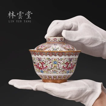 Hazine faz harcamak phoenix tahıl renkli emaye 2 gezdirilir jingdezhen el yapımı porselen kil kung fu çay bardağı
