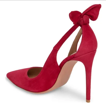 SHOFOO ayakkabı, Güzel moda kadın ayakkabı, süet, yaklaşık 11 cm yüksek topuklu kadın ayakkabı, sivri burun pompaları.boyutu: 34-45