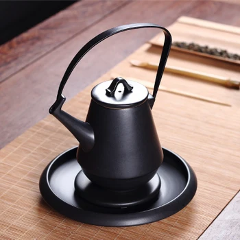 Siyah Çömlek Basit Antika Japon Çay Seti Seramik Coaster Çay Fincanı Pot Yaratıcı Taşınabilir Işın Potu Kung Fu GreenTea Teaware