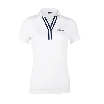 Yaz Golf kadın giyim açık spor kısa kollu rahat ince Polo gömlek ter esneklik T-shirt